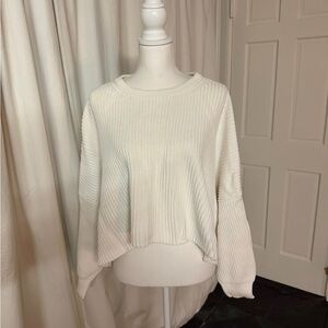 Free People Cream Crew Neck Sweater